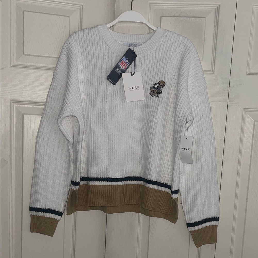 NFL New Orleans Saints WEAR by Erin Andrews Ribbed Knit Sweater - NWT.  #0